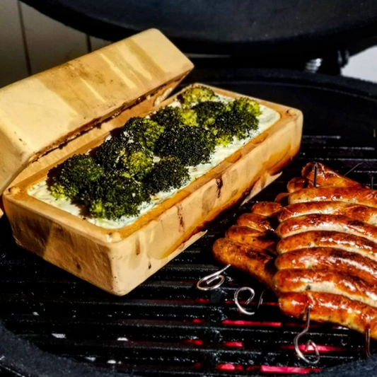Nuremberg skewers with potato and broccoli gratin by @spicy_mountain.bqq